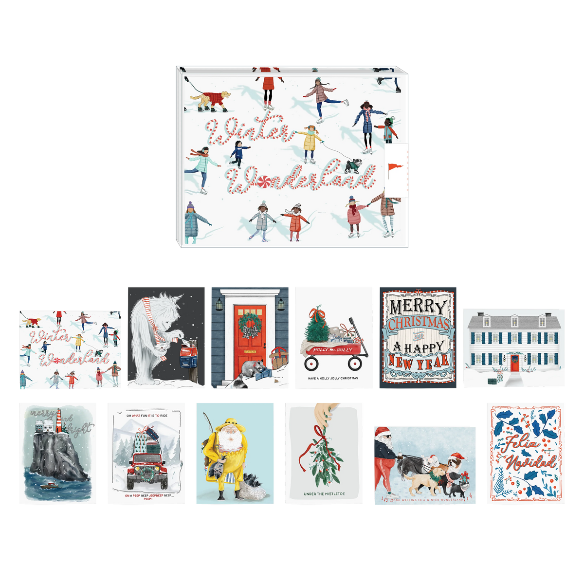 Winter Wonderland Holiday Cards Assorted Set of 12