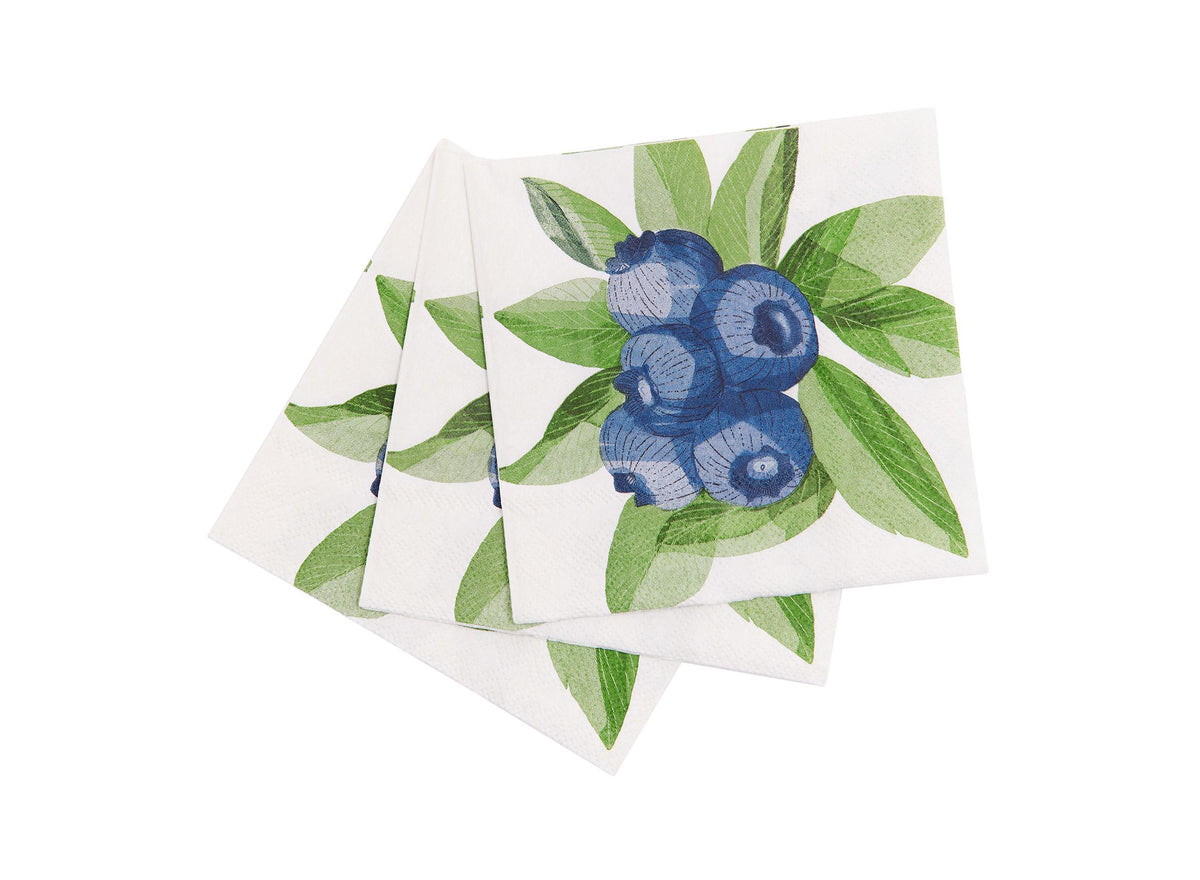 Blueberry Bunch Paper Cocktail Napkins