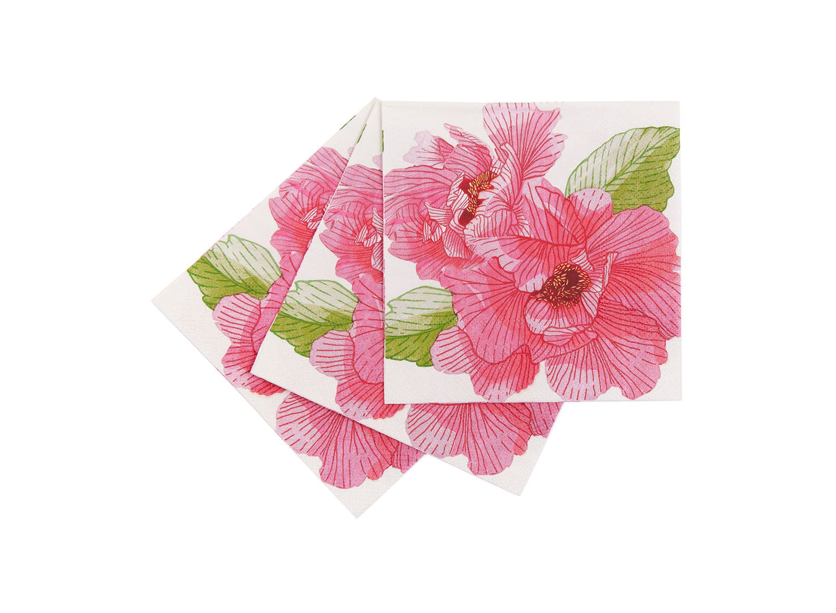 Pink Peony Paper Cocktail Napkins