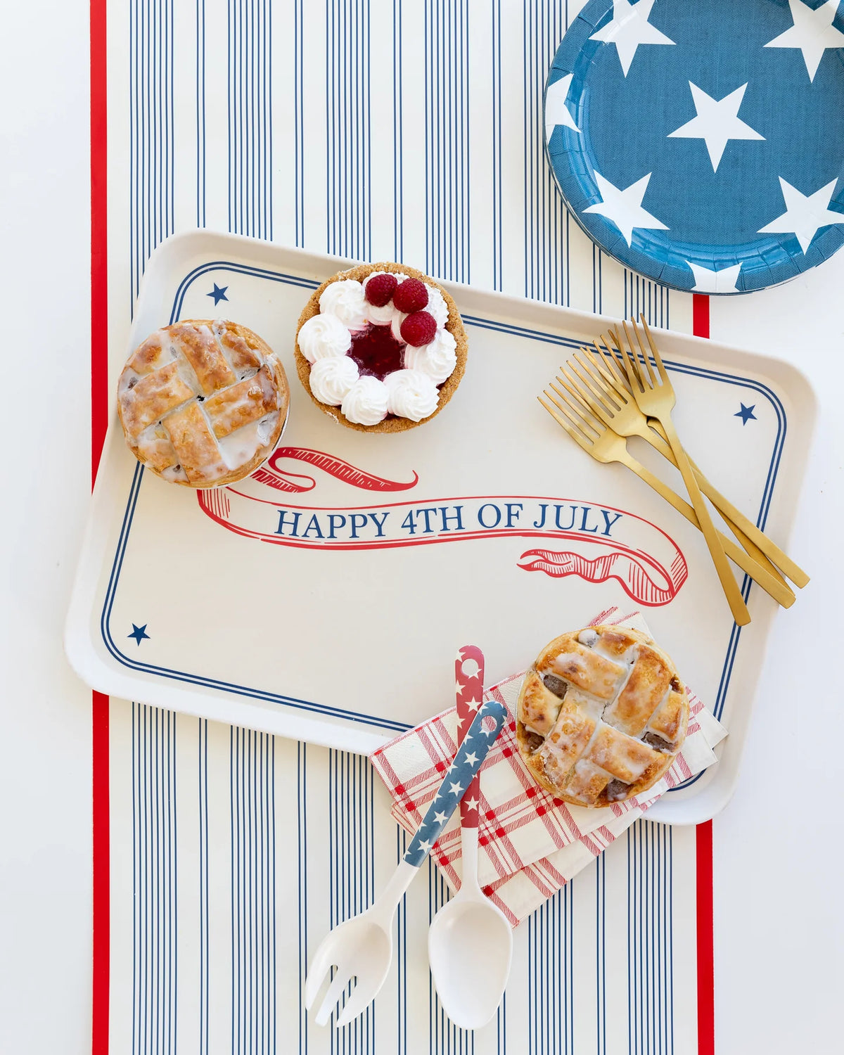 Happy 4th of July Bamboo Serving Tray