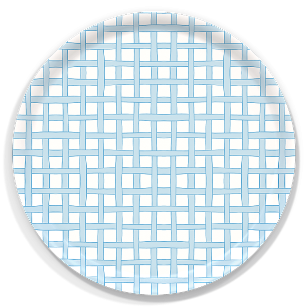 Blue Woven Round Tray