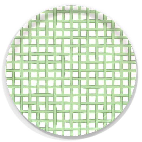 Green Woven Round Tray
