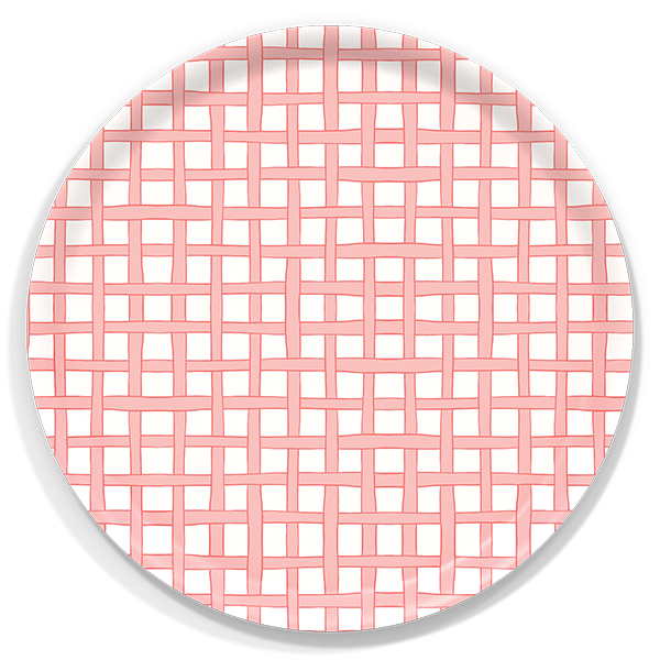 Pink Woven Round Tray