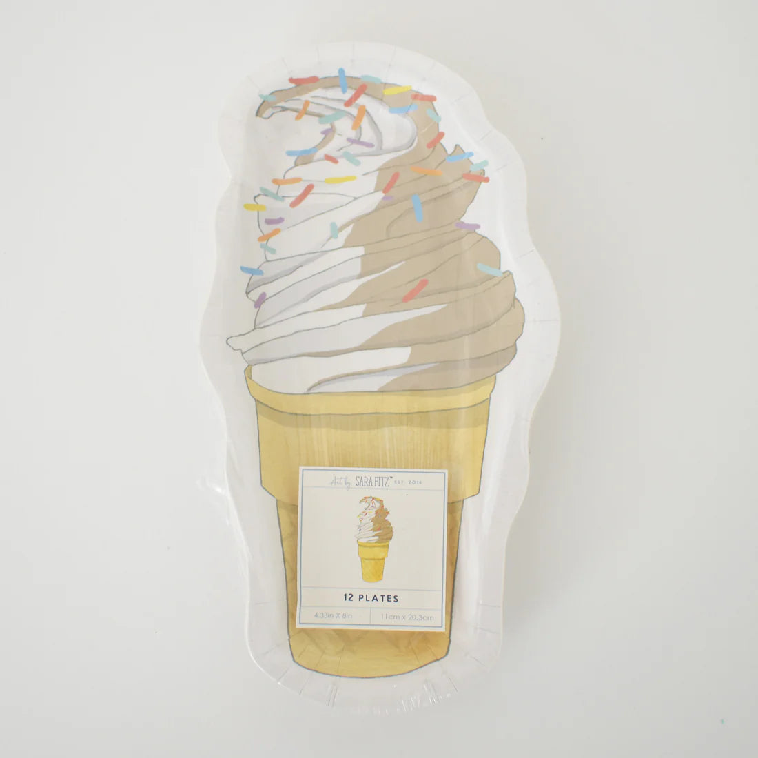 Sara Fitz Soft Serve Die Cut Paper Plates