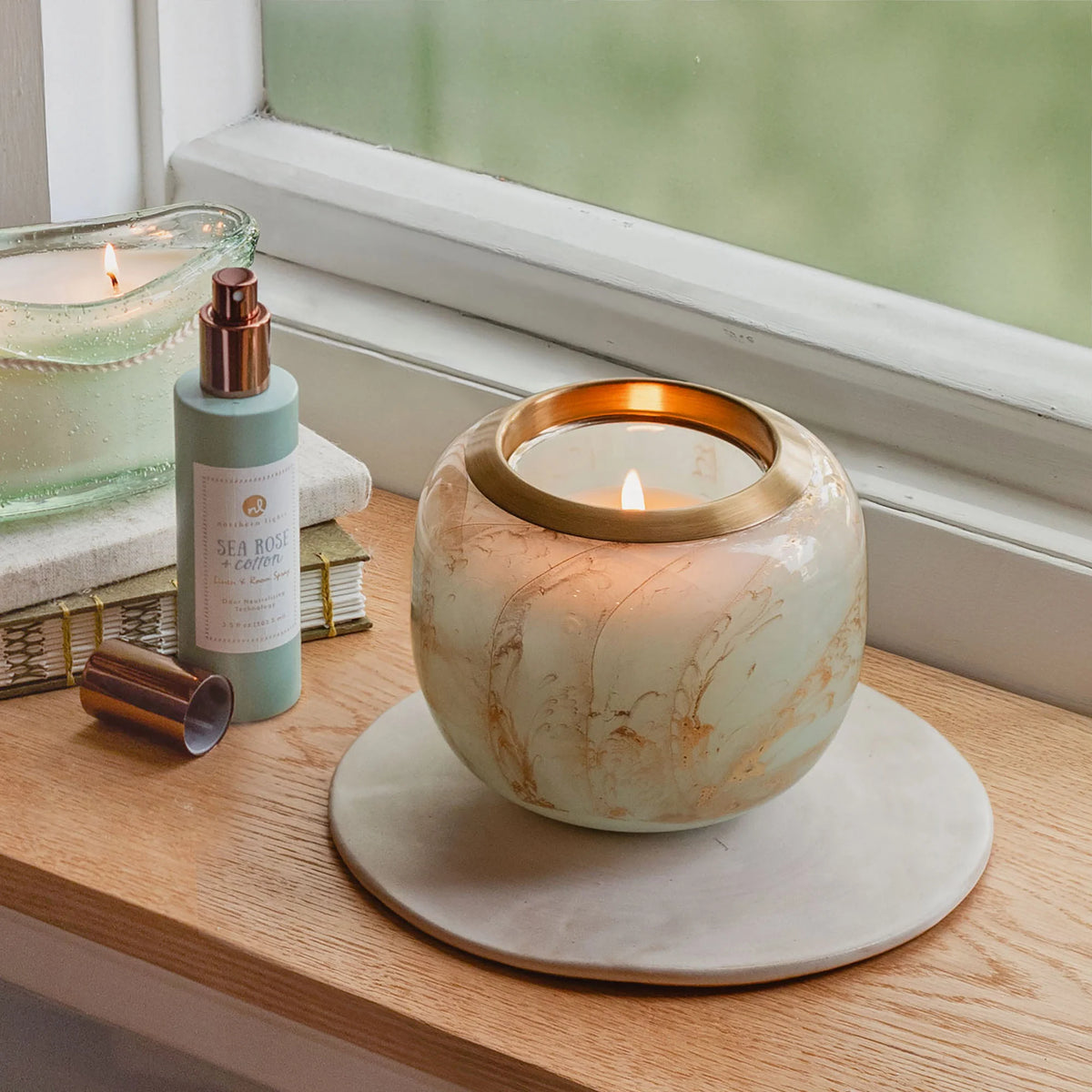 Seafoam Esque Candle Luminary