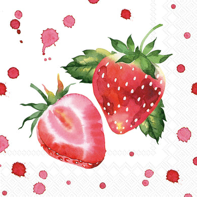 Soft Strawberries Cocktail Napkins