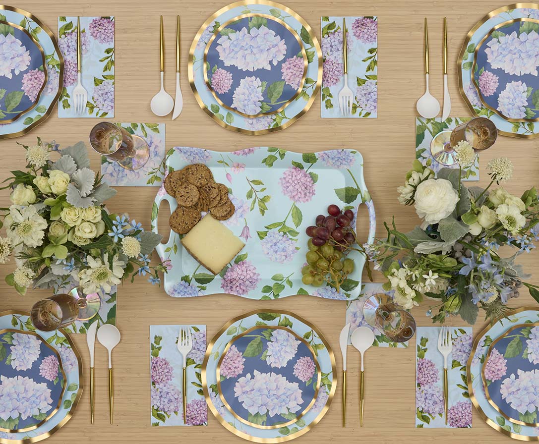 Hydrangea Melamine Wavy Tray