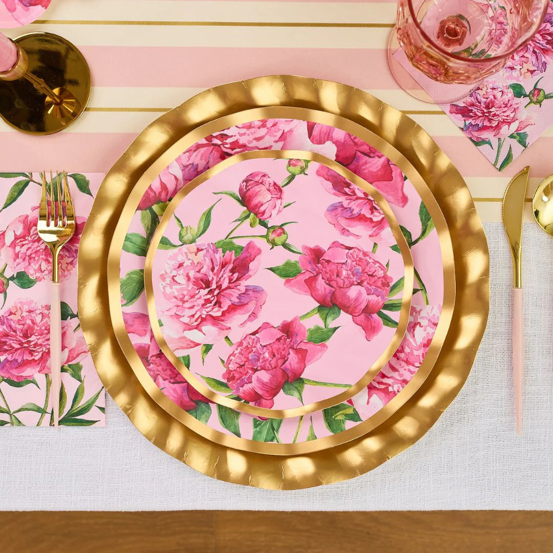 Pink Peonies Salad Plates