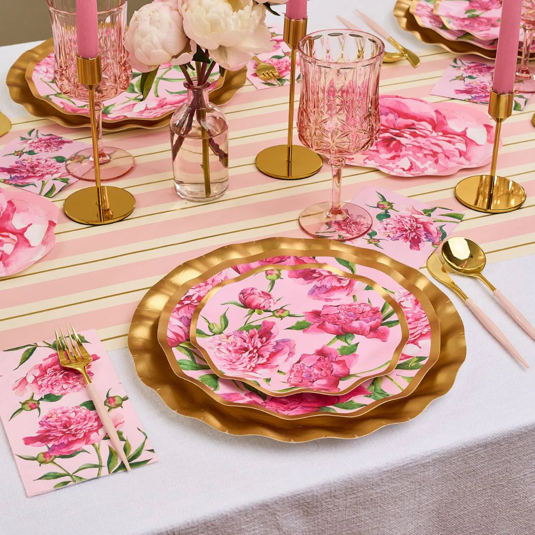 Pink Peonies Salad Plates