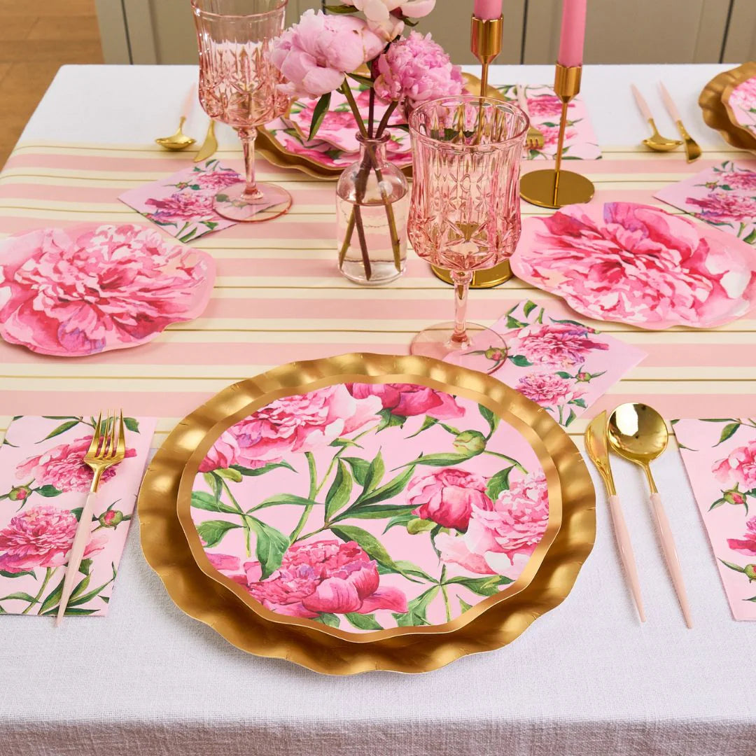 Pink Peonies Salad Plates