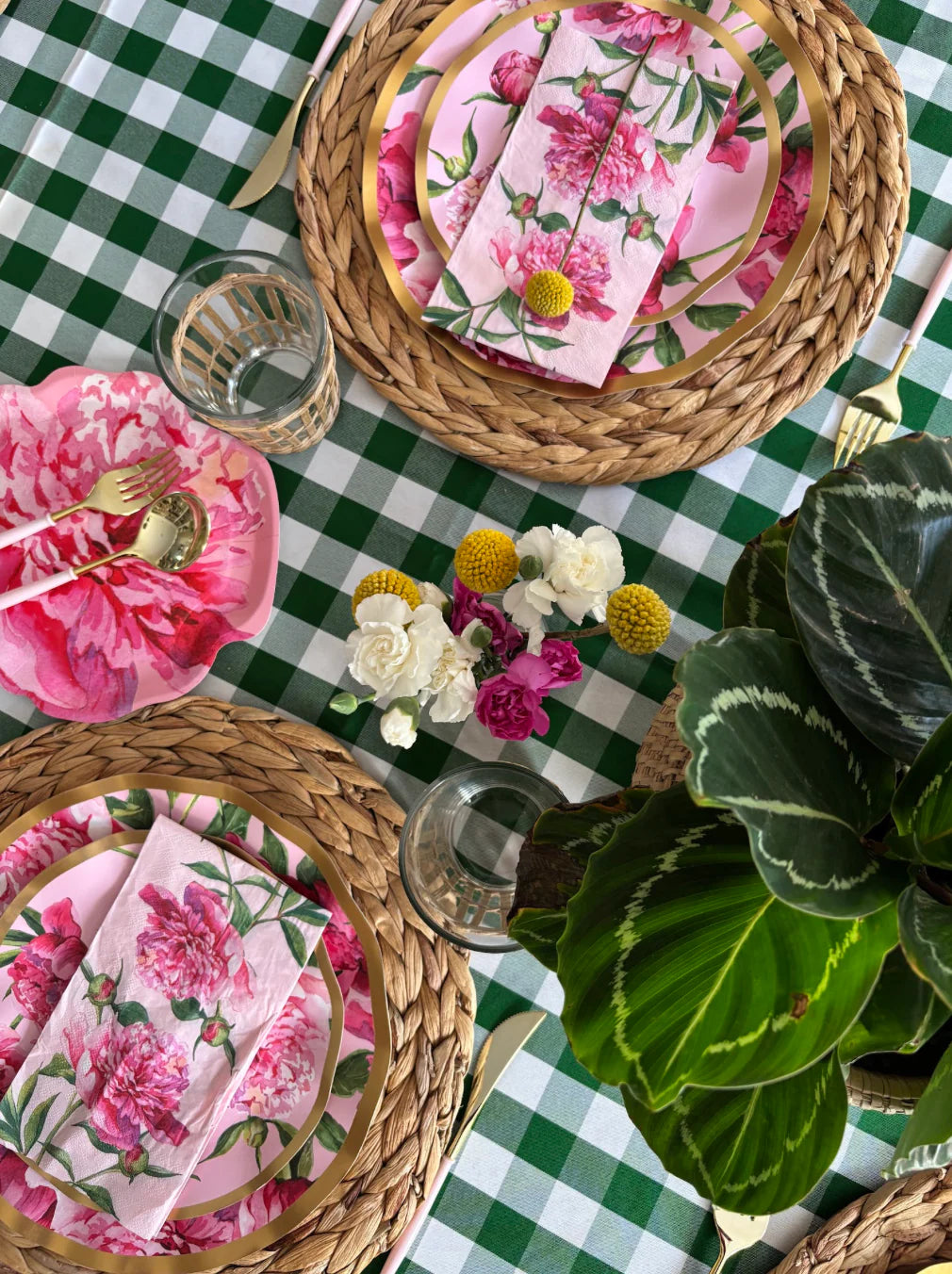 Pink Peonies Salad Plates