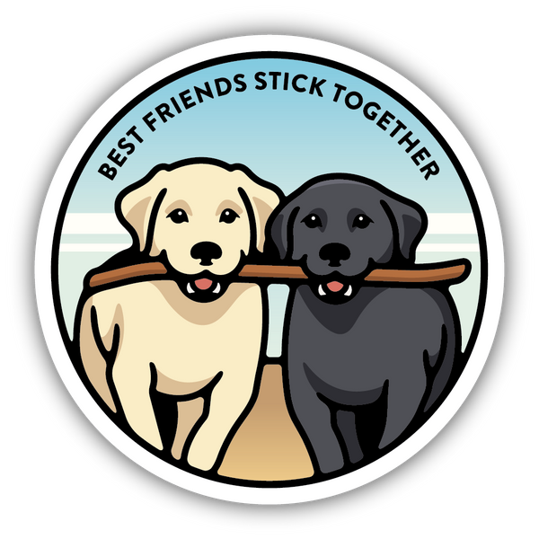 Best Friends Stick Together Labradors Sticker - Spoiled Rotten