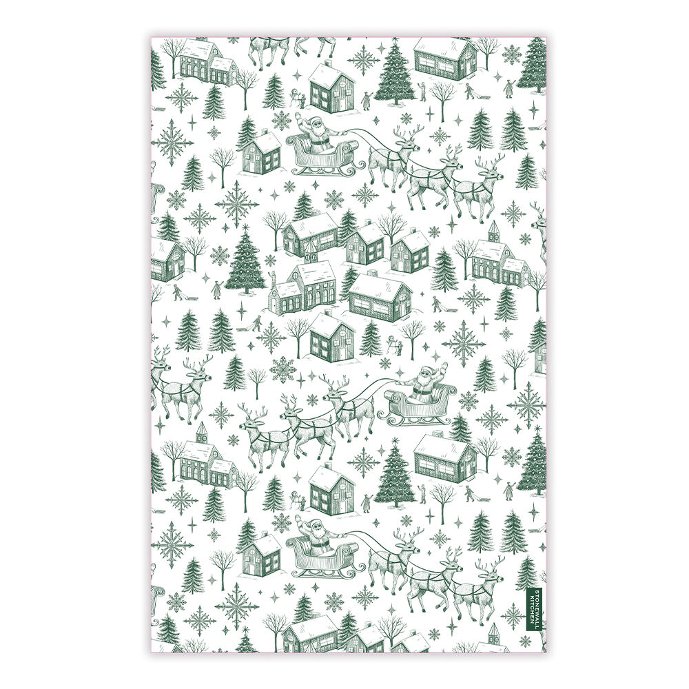 Christmas Toile Tea Towel