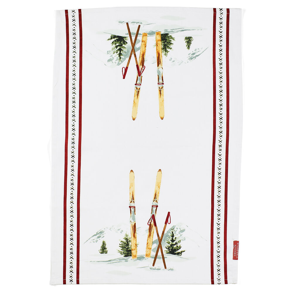 Winter Skis Tea Towel