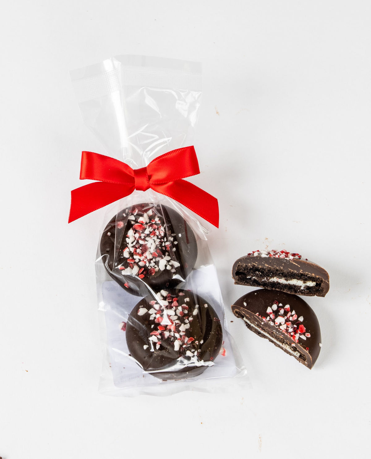 Dark Chocolate Covered Oreo Cookies With Crushed Candy Candy Topping