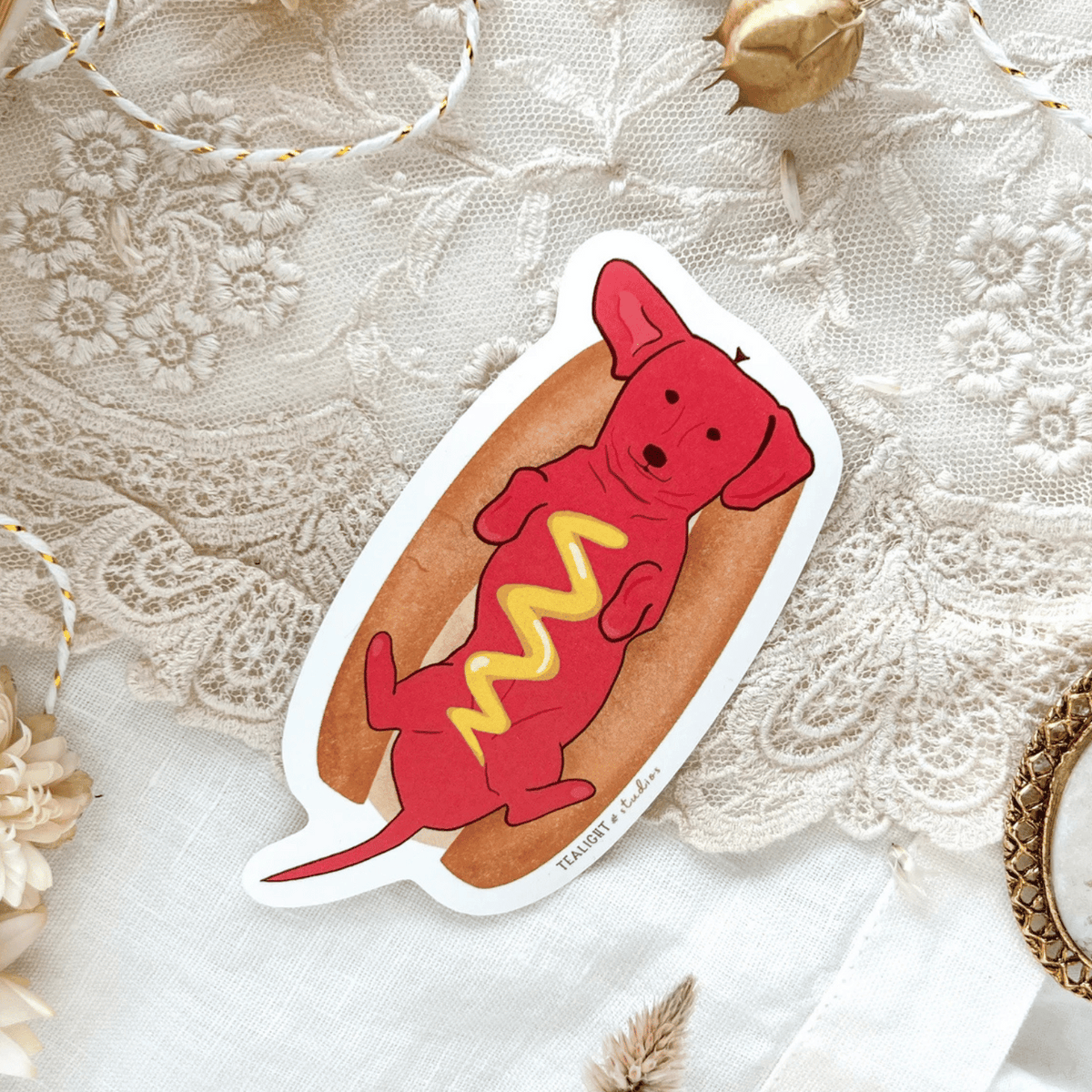 Tealight Studios Hot Dog Sticker