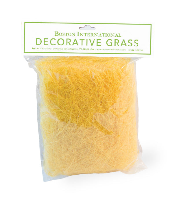 Yellow Decorative Easter Basket Grass