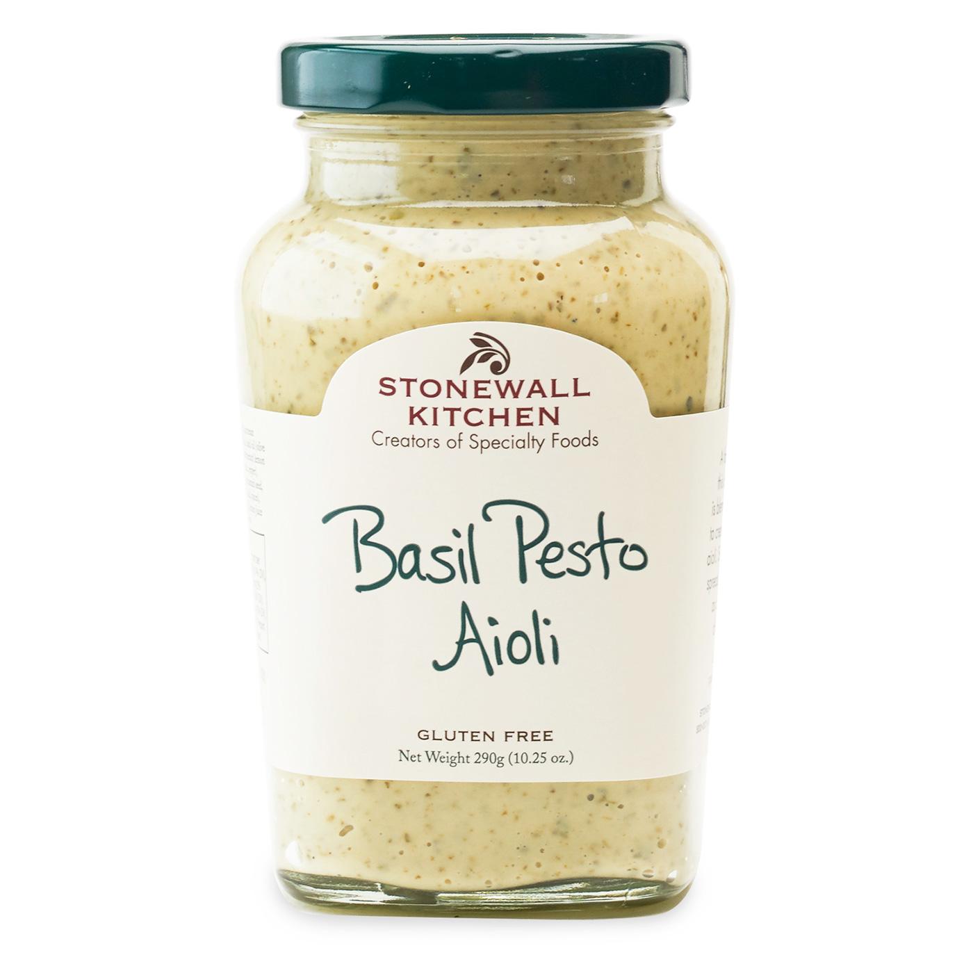 jar of Stonewall Kitchen Basil Pesto Aioli 10.25 oz. 290g made in Maine