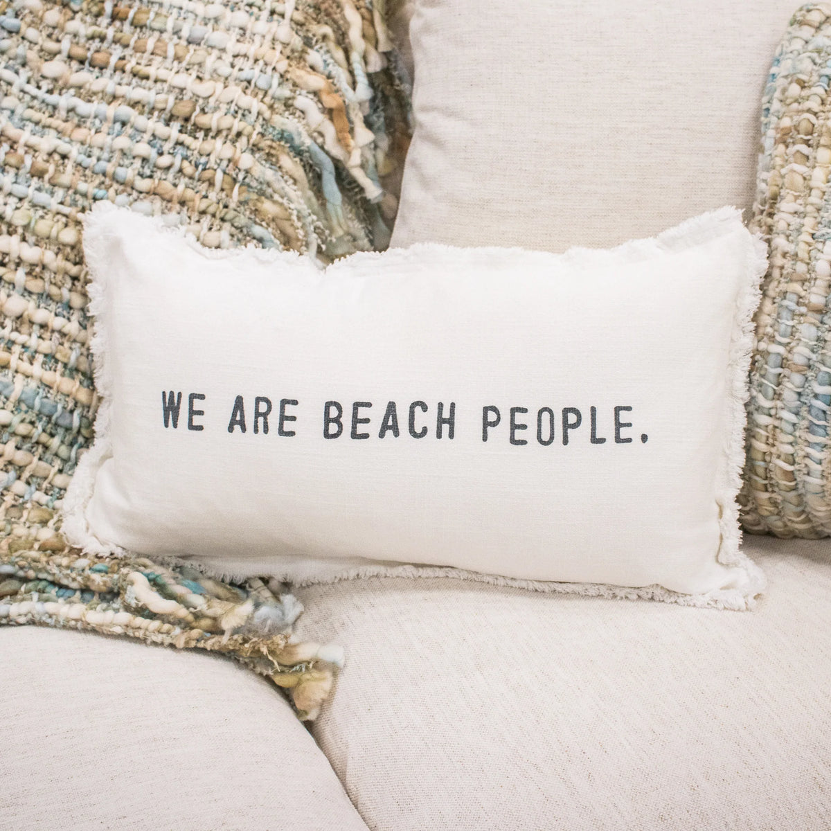 We Are Beach People Throw Pillow
