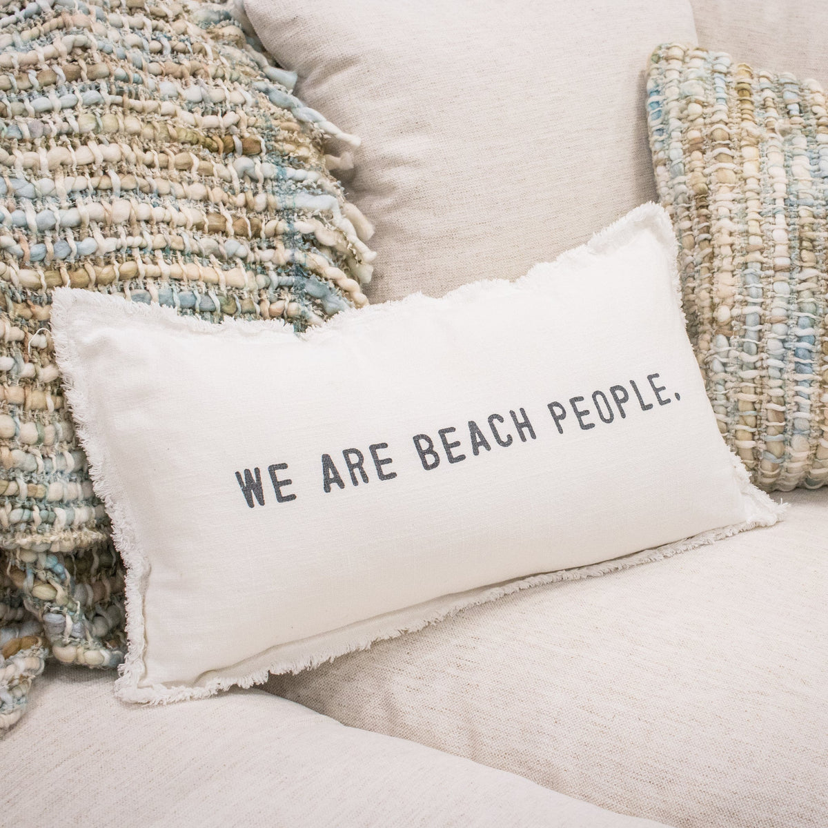 We Are Beach People Throw Pillow
