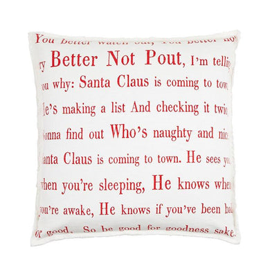 Better Not Pout Holiday Throw Pillow
