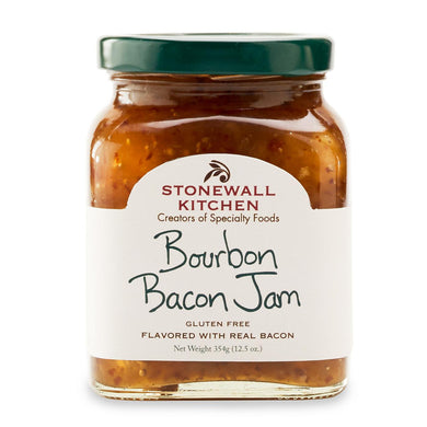 Jar of Stonewall Kitchen Bourbon Bacon Jam 12.5 oz. glass jar made in Maine
