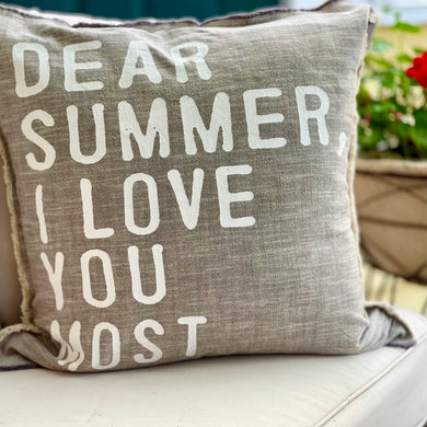 Dear Summer, I Love You Most Throw Pillow
