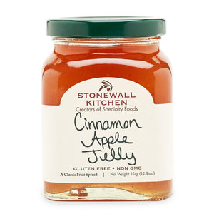 jar of stonewall kitchen cinnamon apple jelly 12.5 oz classic fruit spread made in Maine