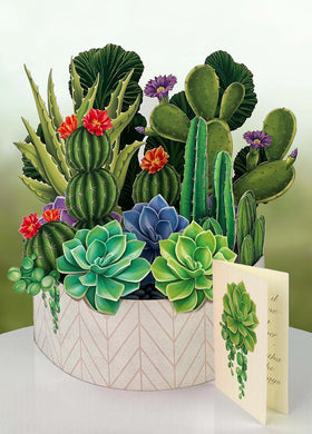 Cactus Garden Pop-Up Floral Bouquet Greeting Card