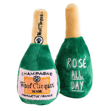 Load image into Gallery viewer, Woof Clicquot Rosé Champagne Plush Dog Toy