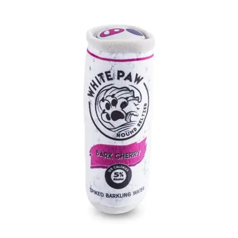 White Paw Hound Seltzer Bark Cherry Plush Dog Toy