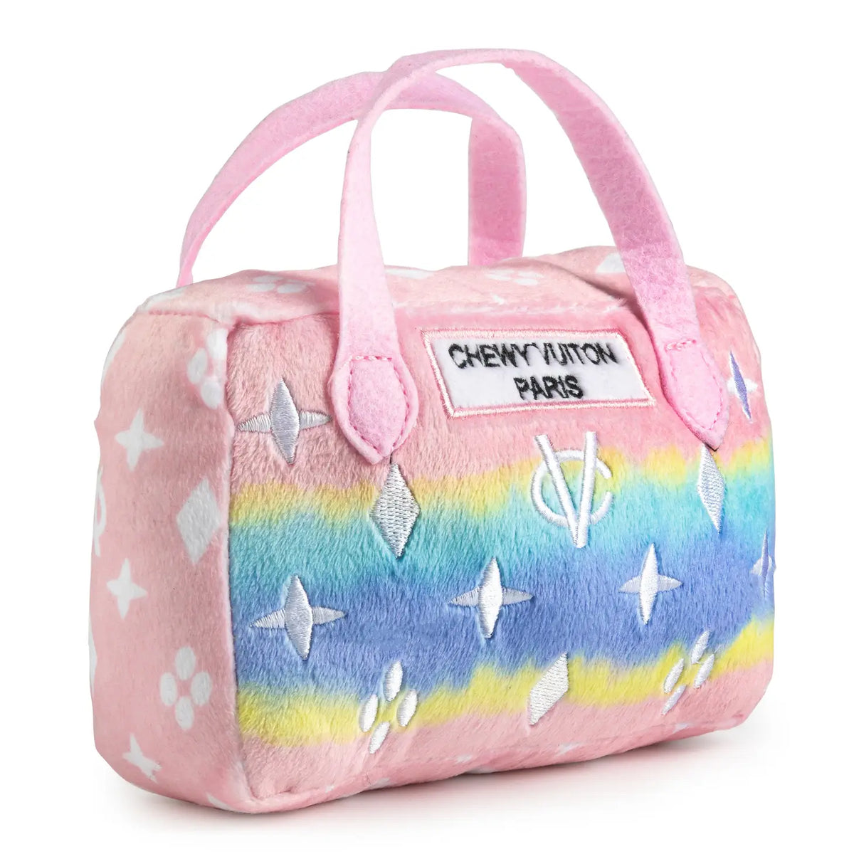 Chewy Vuiton Pink Ombre Handbag Plush Dog Toy