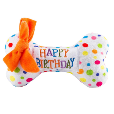 Happy Birthday Bone Plush Dog Toy