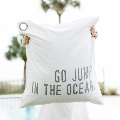 Go Jump In The Ocean Throw Pillow