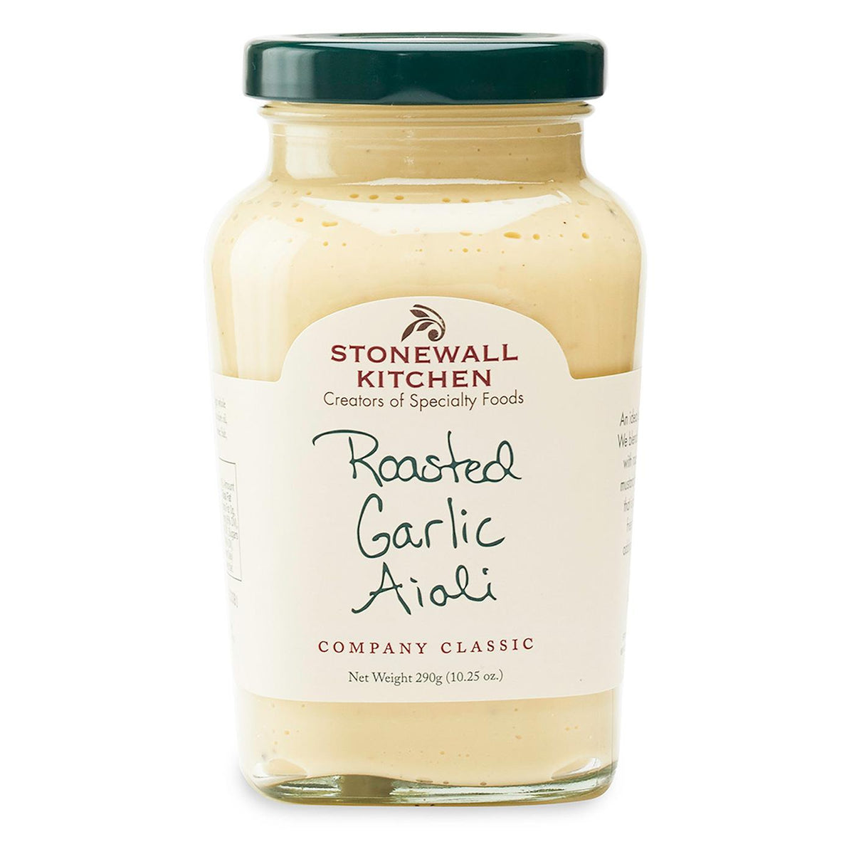 jar of Stonewall Kitchen Roasted garlic aioli 11.25 oz 290g made in Maine