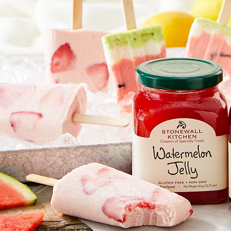 jar of stonewall kitchen watermelon jelly 12.75 oz glass made in Maine