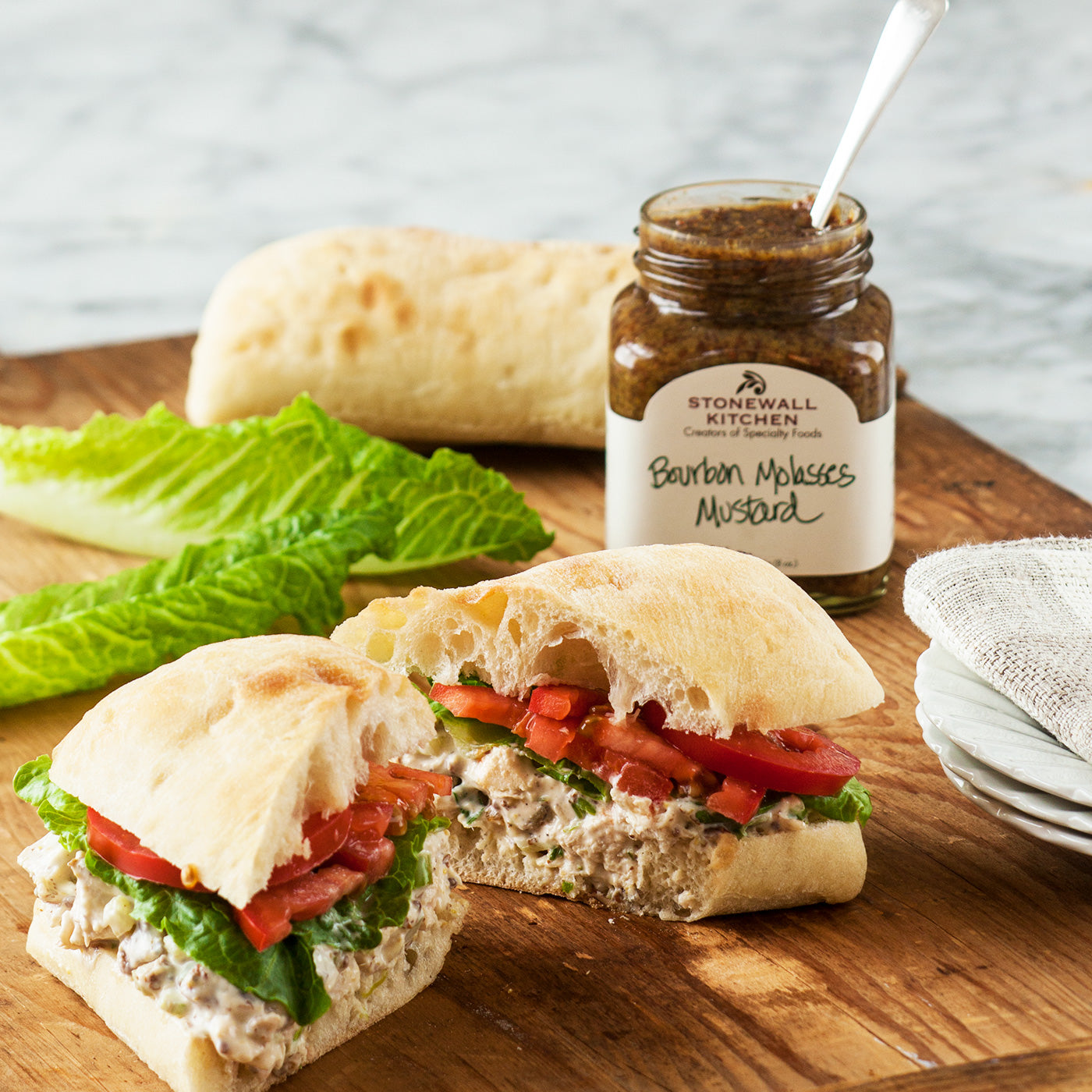 Jar Of Stonewall Kitchen Bourbon Molasses Mustard 8 Oz. 226g Made In Maine Stone Ground