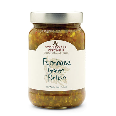 Jar Of Stonewall Kitchen Farmhouse Green Relish 17.5 Oz. 496g Made In Maine 
