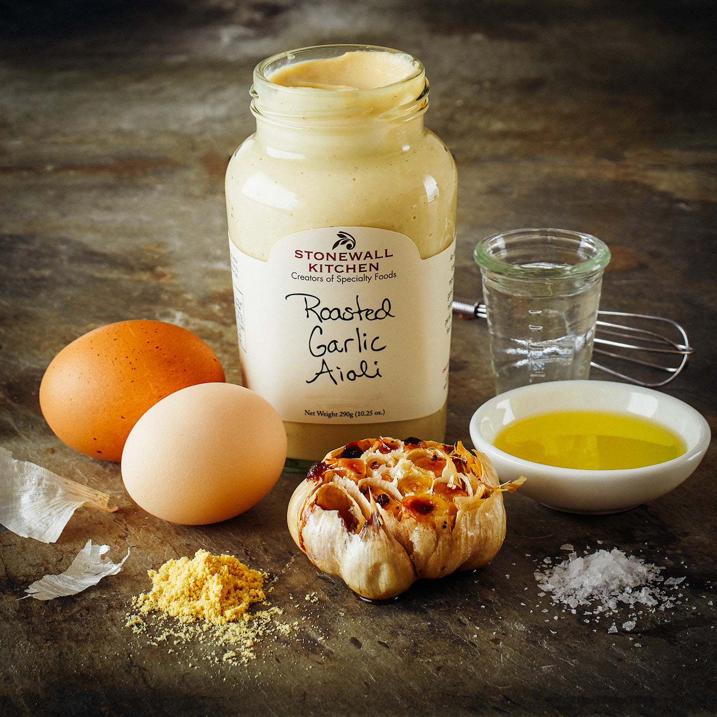 jar of Stonewall Kitchen Roasted garlic aioli 11.25 oz 290g made in Maine
