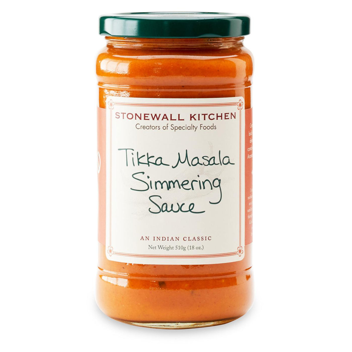 Jar Of Stonewall Kitchen Tikka Masala Simmering Sauce 18 Oz. 510g Made In Maine