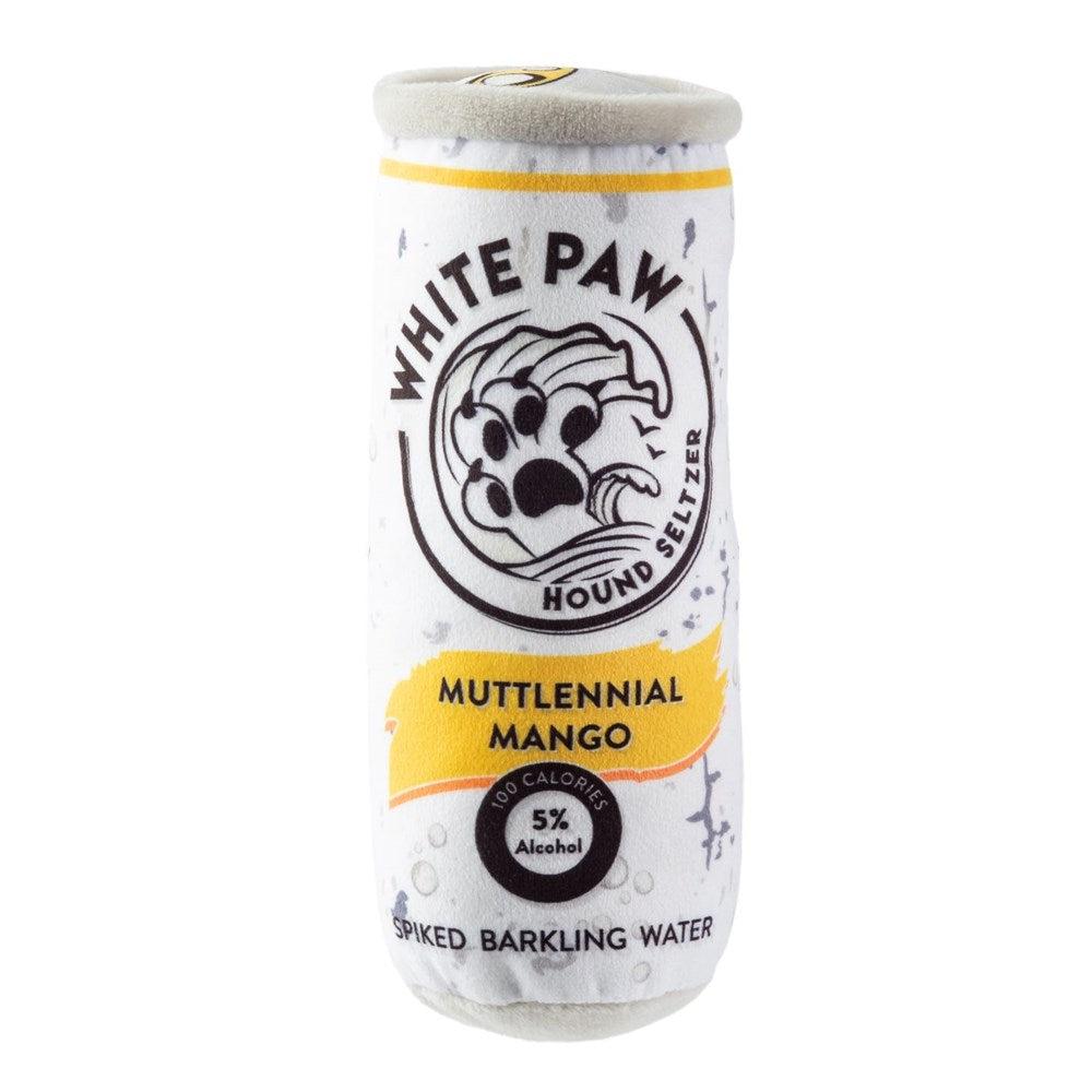 White Paw Hound Seltzer Muttlennial Mango Plush Dog Toy