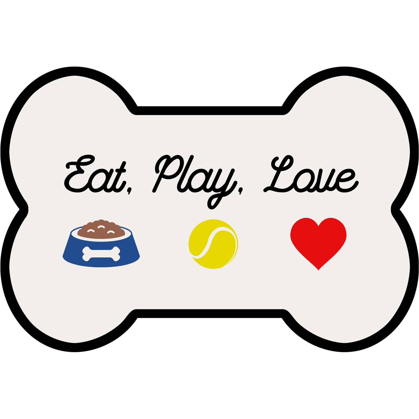 Eat, Play, Love Small Pet Bowl Mat